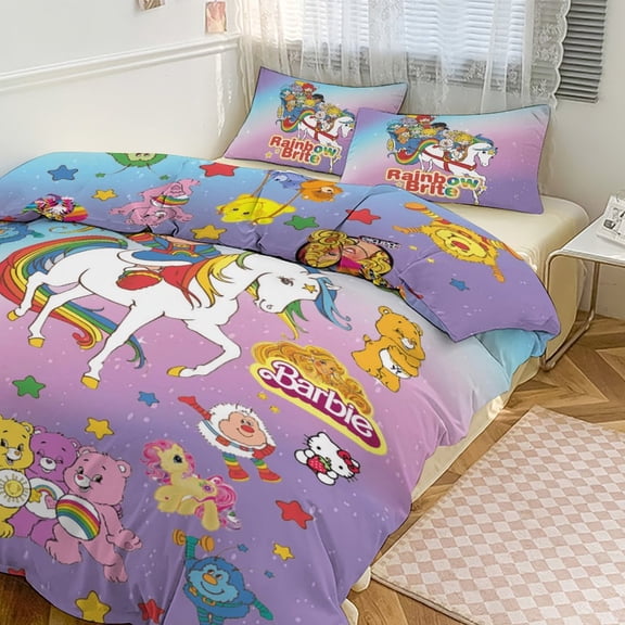 Rainbow Bri-te 3-Piece Bedding Set Duvet Cover Pillow Shams Soft Pillowcases Quilts Covers