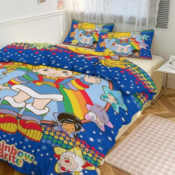 Rainbow Bri-te 3-Piece Bedding Set Duvet Cover Pillow Shams Soft Pillowcases Quilts Covers