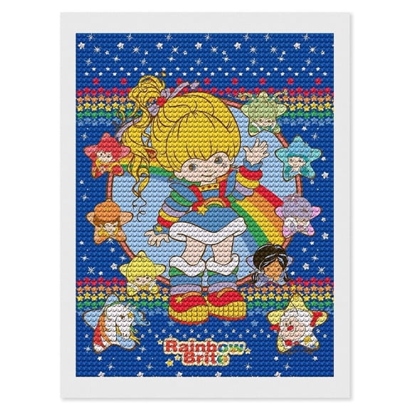 Rainbow Bri-te Picture Paintings Canvas Diamond Art Prints Wall Decoration DIY Full Drill Diamond Dots Home Gifts