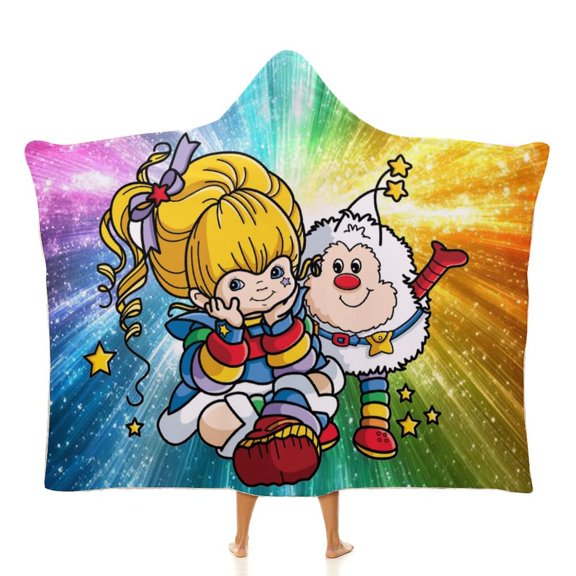 Rainbow Bri-te Soft Cloak Hooded Blanket Throw Fuzzy Wearable Blanket Lightweight Blankets Cozy Plush