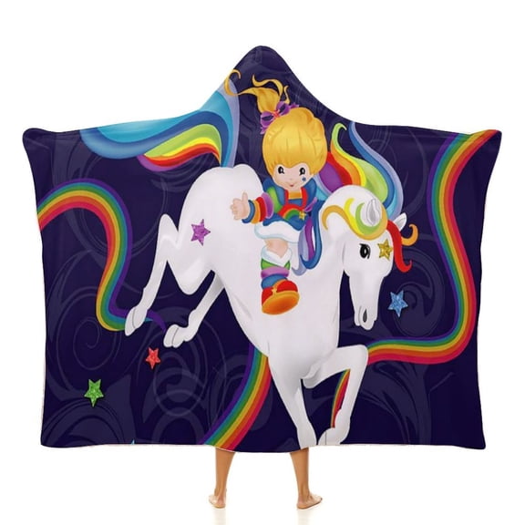 Rainbow Bri-te Soft Cloak Hooded Blanket Throw Fuzzy Wearable Blanket Lightweight Blankets Cozy Plush