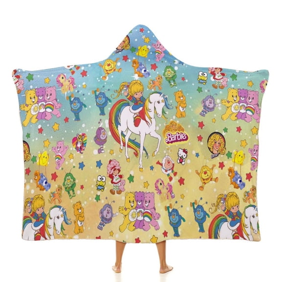 Rainbow Bri-te Soft Cloak Hooded Blanket Throw Fuzzy Wearable Blanket Lightweight Blankets Cozy Plush