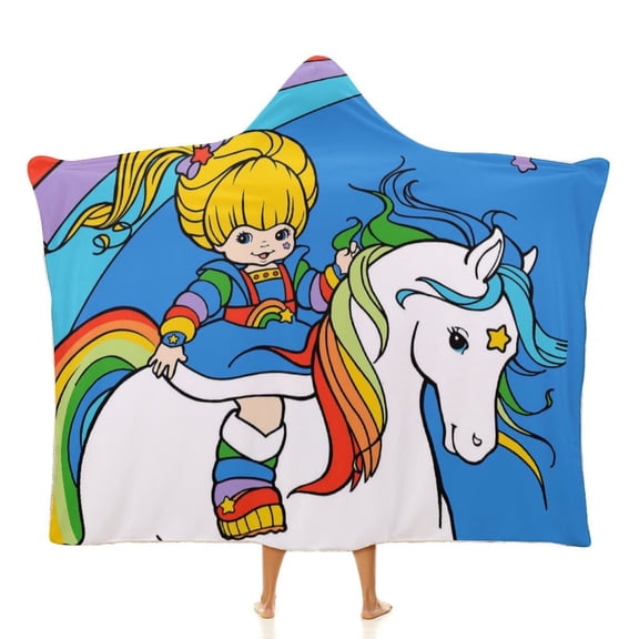Rainbow Bri-te Soft Cloak Hooded Blanket Throw Fuzzy Wearable Blanket Lightweight Blankets Cozy Plush
