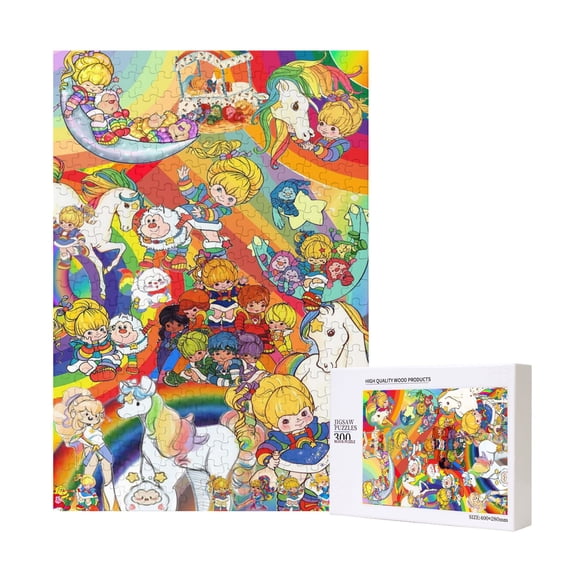 Rainbow Bri-te Wooden Picture Puzzle 300 Piece Jigsaw Puzzle for Adults Challenging Puzzle Game Gifts