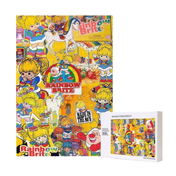 Rainbow Bri-te Wooden Picture Puzzle 300 Piece Jigsaw Puzzle for Adults Challenging Puzzle Game Gifts