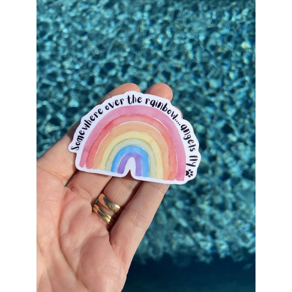 Rainbow Bridge Animal Paw Dog Pet Paw Sticker