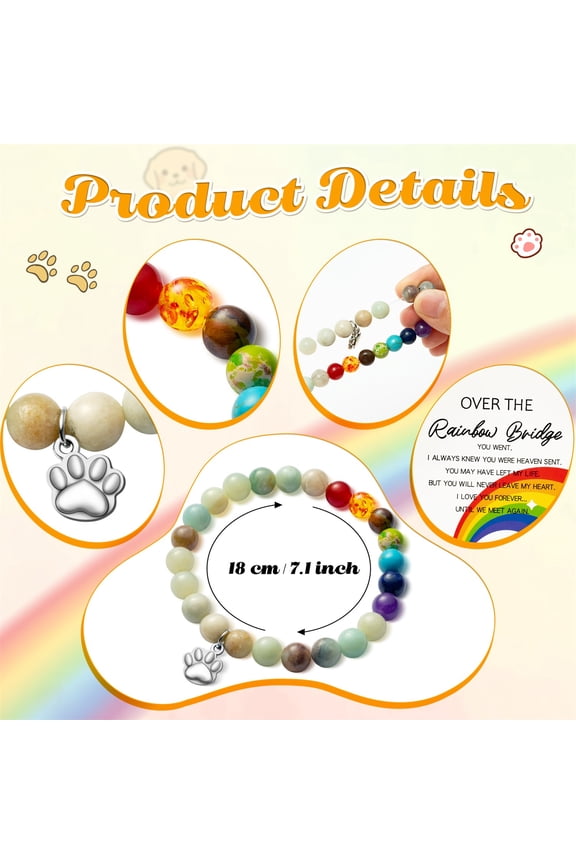 Rainbow Bridge Bracelet for Beloved Pet Memorial Hand Chain Gifts