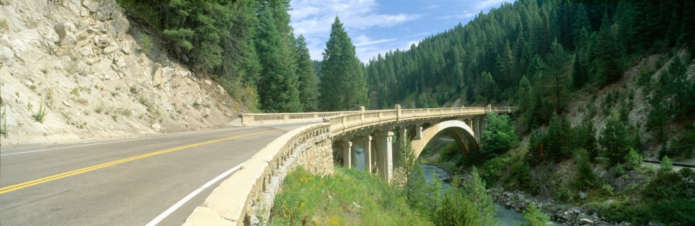 Rainbow Bridge Highway 55 Payette River Smith Ferry Idaho Canvas Art - Panoramic Images (36 x 12)