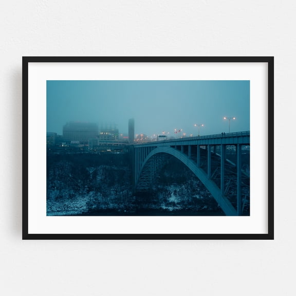 Rainbow Bridge, Niagara Falls 01 - Niagara Falls New York Photography Black Framed Wall Art Print 12 x 18 inches