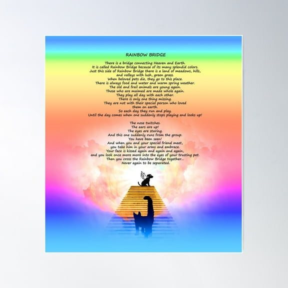 Rainbow Bridge Pet Memorial Poster Wall Art, Modern Wall Decor For Living Room Bedroom, 8x12 UNFRAMED