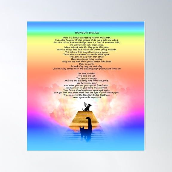 Rainbow Bridge Pet Memorial Poster Wall Art Modern Wall Decor For Living Room Bedroom