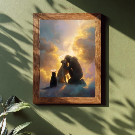 Rainbow Bridge Pet Memorial Wall Art Print