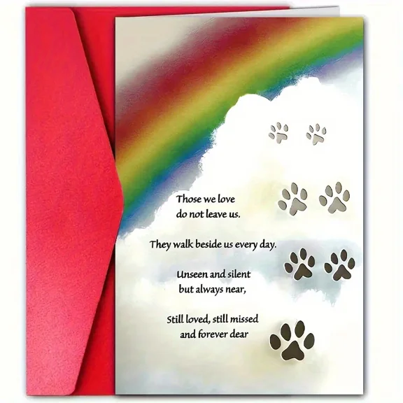 Rainbow Bridge Pet Sympathy Card  Comforting Message for Losing a Beloved Pet  Envelope Included  Thoughtful Gift for Pet Owners