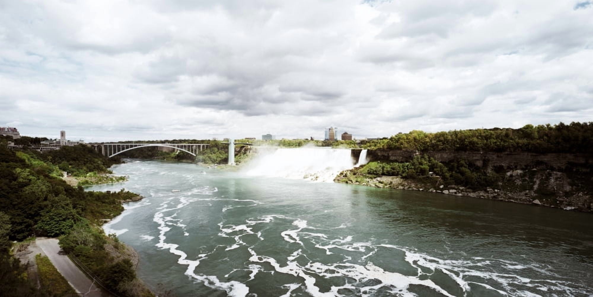 Rainbow Bridge at Niagara Falls on the Niagara River Niagara County New York State USA Canvas Art - Panoramic Images (36 x 12)