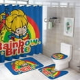 thumbnail image 1 of Rainbow Brite 4 Piece Bathroom Shower Curtain Sets Non-Slip Rugs Bath Mat Toilet Lid Cover U Shaped Mat for Bathroom Decor Set 72" X 72", 1 of 8
