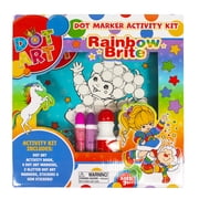 Rainbow Brite Dot Art Activity Kit with 4 Dot Markers, 2 Glitter Markers, Activity Book, Stickers and Gem Stickers, Ages 3+