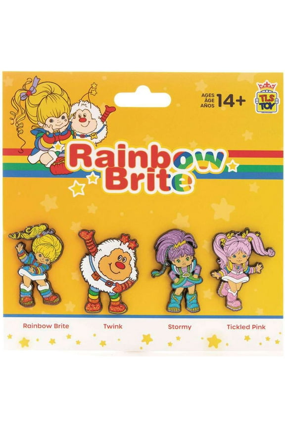 Rainbow Brite Glitter Enamel Pin 4-Pack