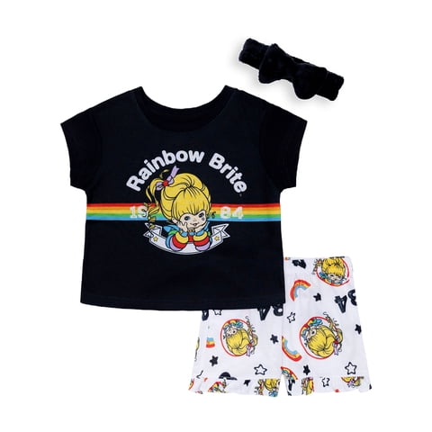 Tween 2- Piece Short Sleeve Top and Shorts Pajama Set with Spa Headband, Sizes 4-12