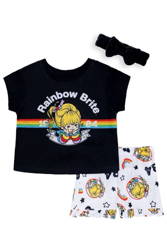 Tween 2- Piece Short Sleeve Top and Shorts Pajama Set with Spa Headband, Sizes 4-12