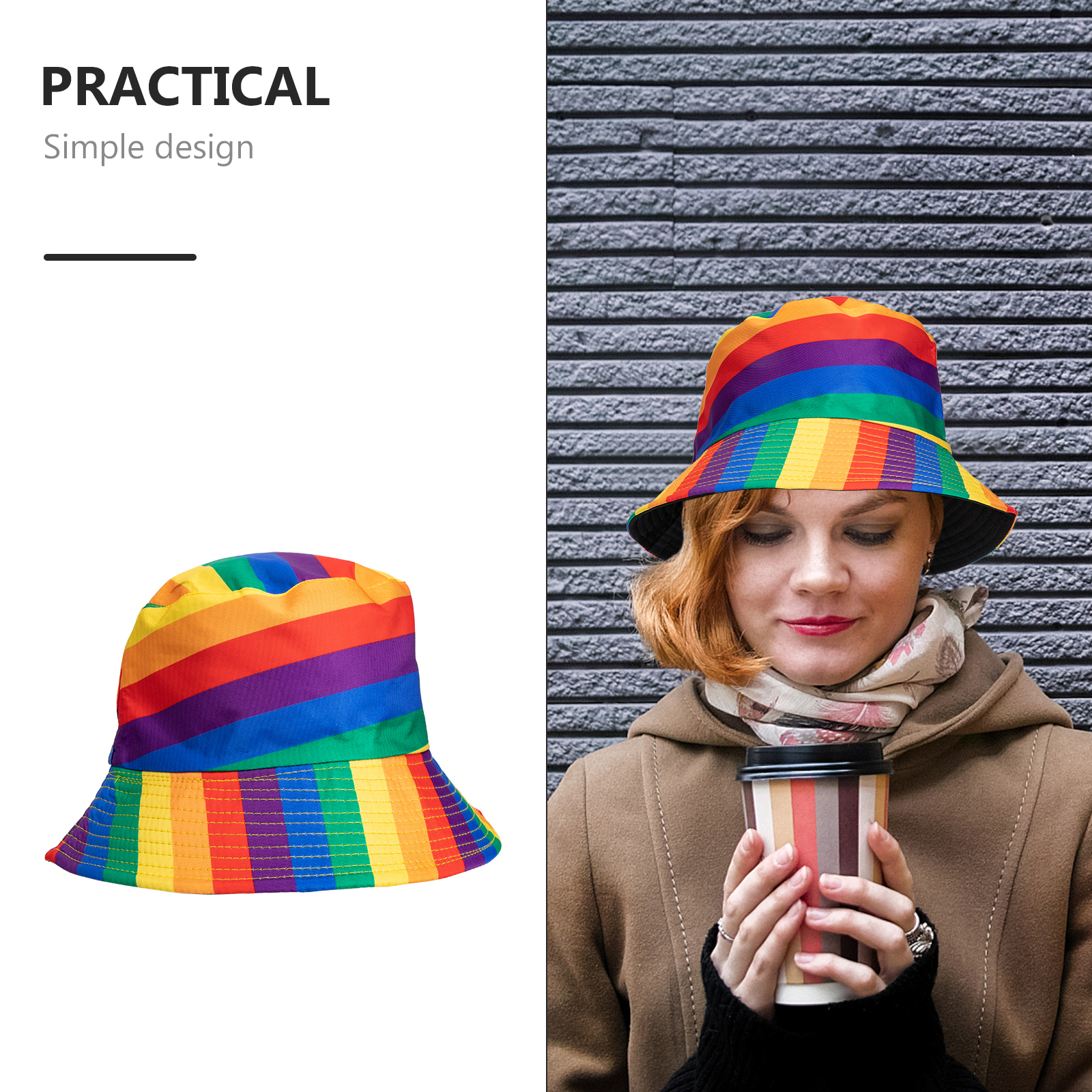 Rainbow Bucket Hat Rainbow Fishmen Hat Party Decoration Pride Month