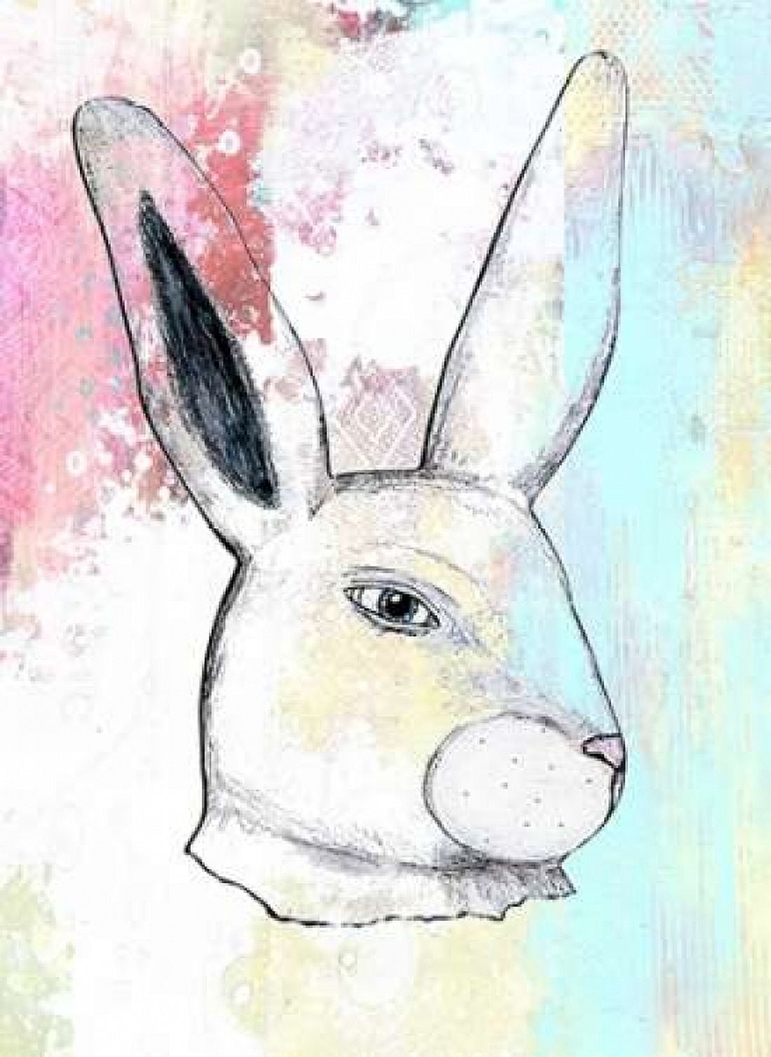 Rainbow Bunny Canvas Art - Sarah Ogren (18 x 24)