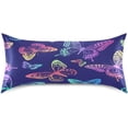 thumbnail image 1 of Rainbow Butterflies Satin Pillowcase for Hair and Skin Silk Pillowcase, King Size(20x40 inches) - Slip Cooling Satin Pillow Covers with Envelope Closure（356） Home Decor Gifts, 1 of 7