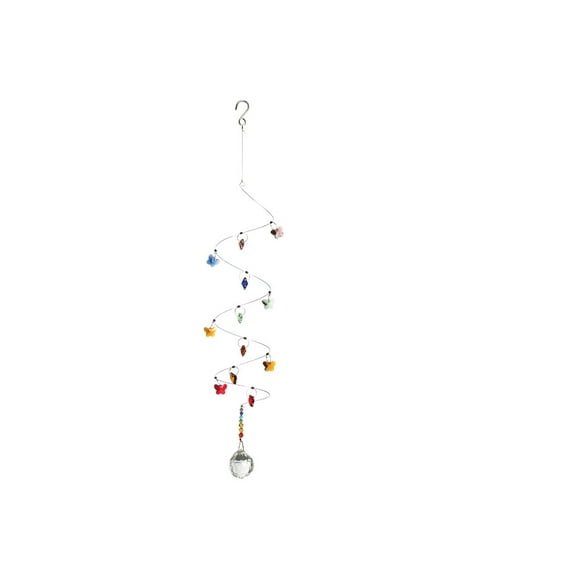 Rainbow Butterflies Spiral Prism Drop Indoor Suncatcher New
