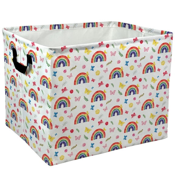 Rainbow Butterfly Pattern Storage Baskets Storage Boxes Home Decor Storage Clothes Organization And Storage Home Decor Storage Holiday Gifts,Laundry Baskets