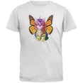 thumbnail image 1 of Rainbow Butterfly Unicorn Kitten White Adult T-Shirt - 2X-Large, 1 of 1