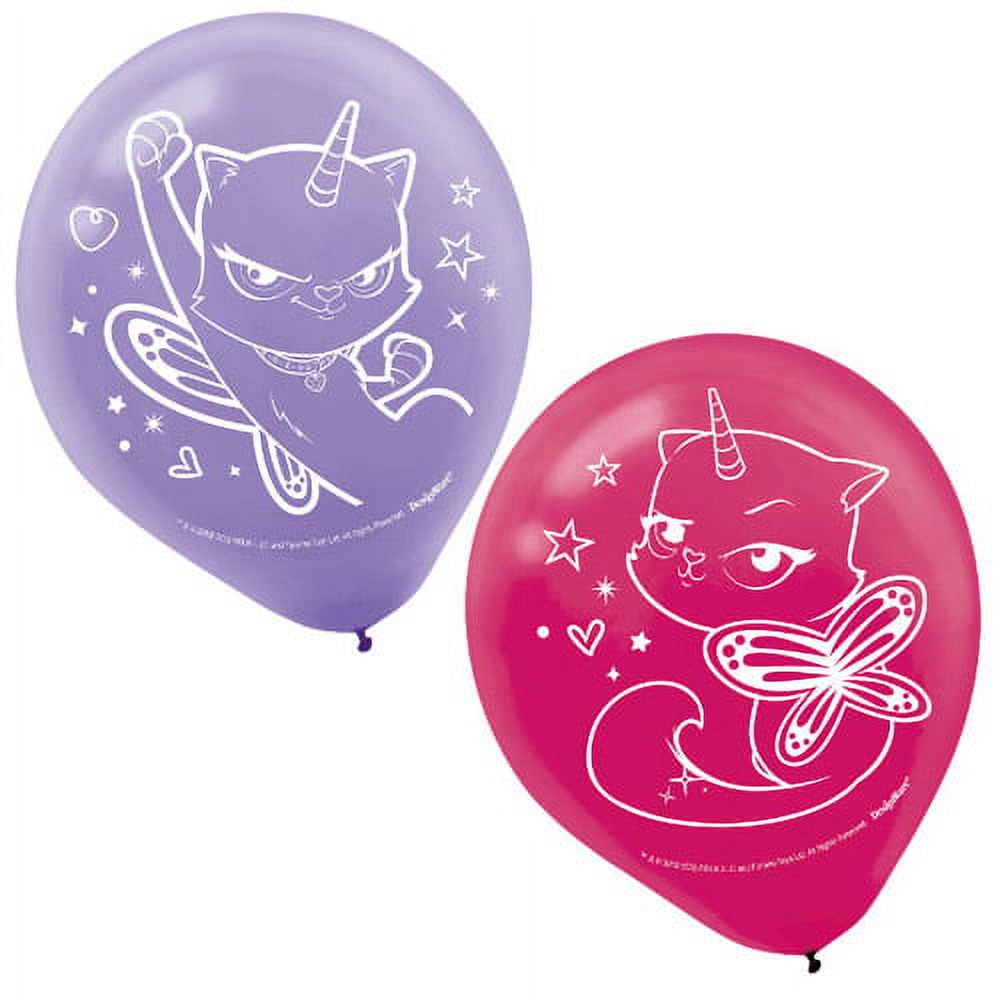 VARIOUS Rainbow Butterfly Unicorn Kitty Latex Balloons (6ct)