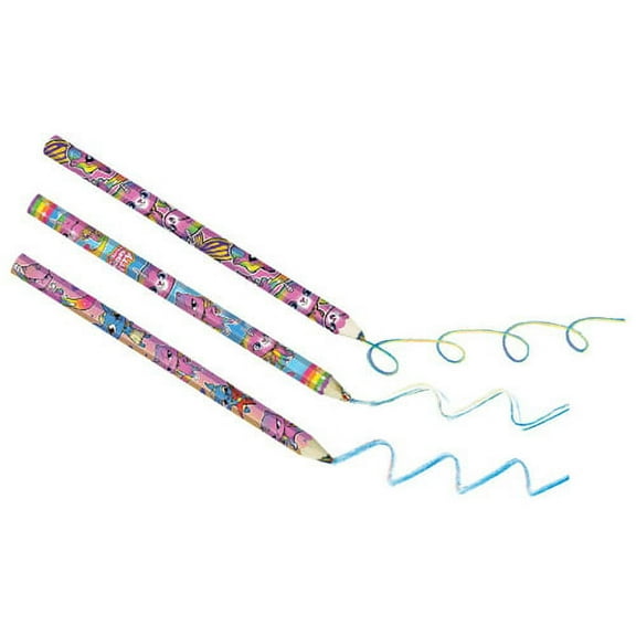 Rainbow Butterfly Unicorn Kitty Multicolored Jumbo Pencils / Favors (6ct)