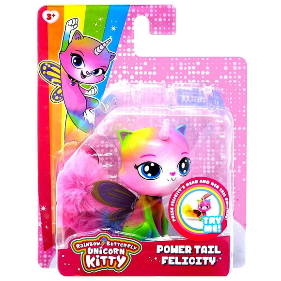 Rainbow Butterfly Unicorn Kitty Power Tail Felicity Figure Set