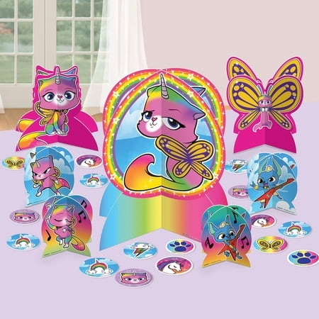 Rainbow Butterfly Unicorn Kitty Table Decorating Kit (31pc)