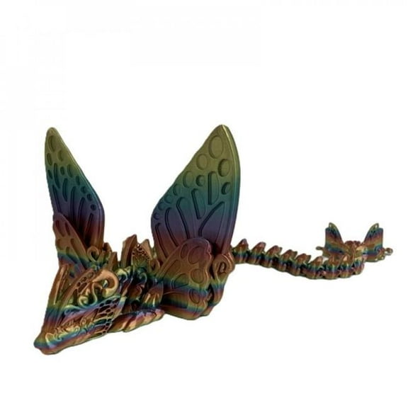 Rainbow Butterfly Wing Dragon 3D Printed Figurine