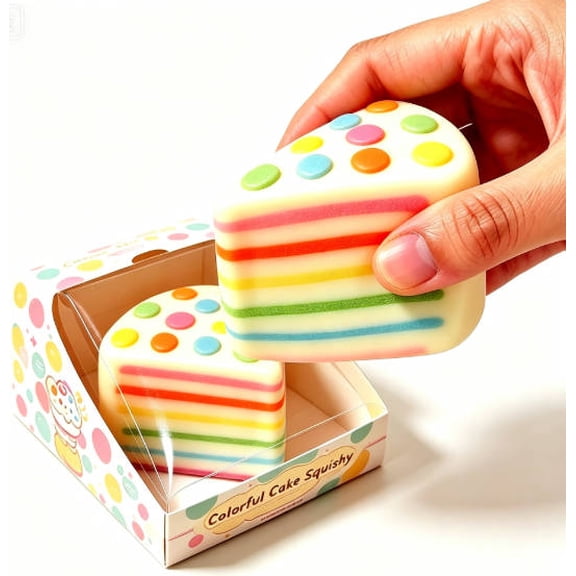 Rainbow Cake Squishy,Slow Rising Squishing Butter Stick,CRainbow Cake Squishies Stress