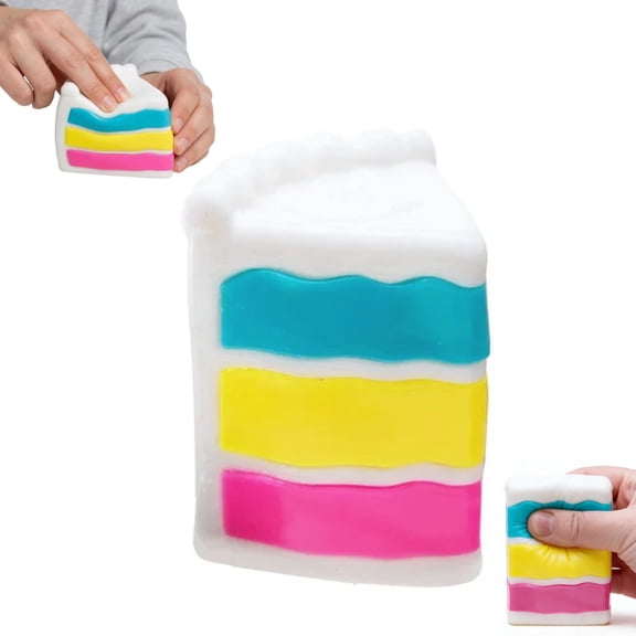 Rainbow Cake Toys, Stress Rainbow Cake Squishies Balls, Sugar Filled Squishies Toys Stress Relief, High Density Squeeze Balls Calming, Ultra Soft Fidget Toys for Anxiety Relief