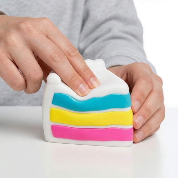 Rainbow Cake Toys, Stress Rainbow Cake Squishies Balls, Sugar Filled Squishies Toys Stress Relief, High Density Squeeze Balls Calming, Ultra Soft Fidget Toys for Anxiety Relief