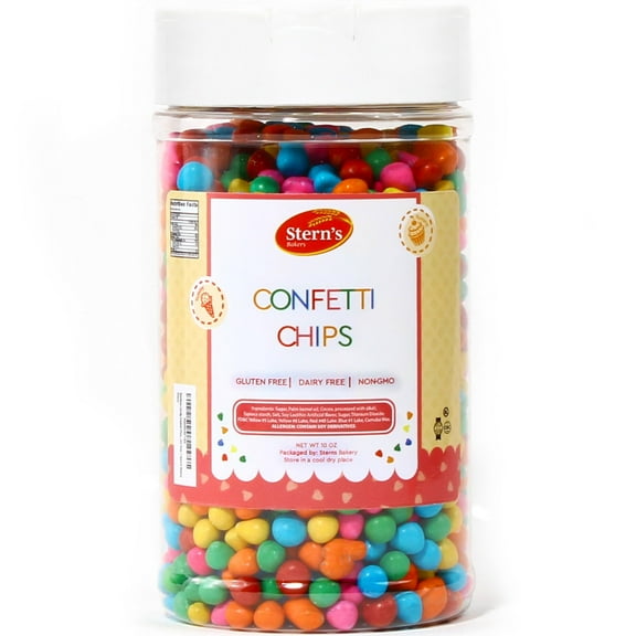 Rainbow Candy Coated Chocolate Chips | Cosmic Brownie Sprinkles [10 Oz] | Mini Chocolate Baking Chips for Ice Cream & Cake Decorating | Kosher, Nut Free, Vegan & Gluten Free | Sterns Bakery