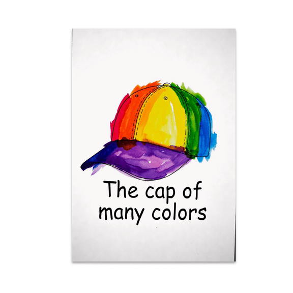 Rainbow Cap Wall Art - Colorful Cap Enthusiast - 13x19 Poster Print
