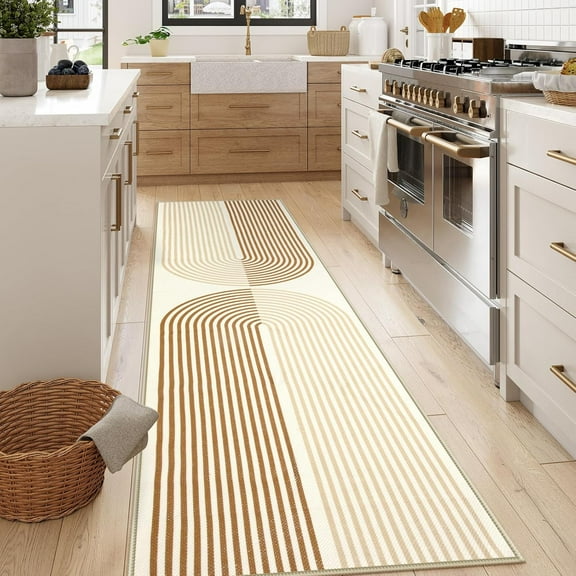 Rainbow Carpet Runners for Hallway 8ft, 2x8 Washable Runner Rug Non Slip Kitchen Mats for Floor, Modern Non Shedding Woven Rugs for Entryway Bedroom