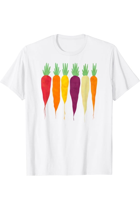 Rainbow Carrots Vegetable Vegan Plant Based Organic Food T-Shirt