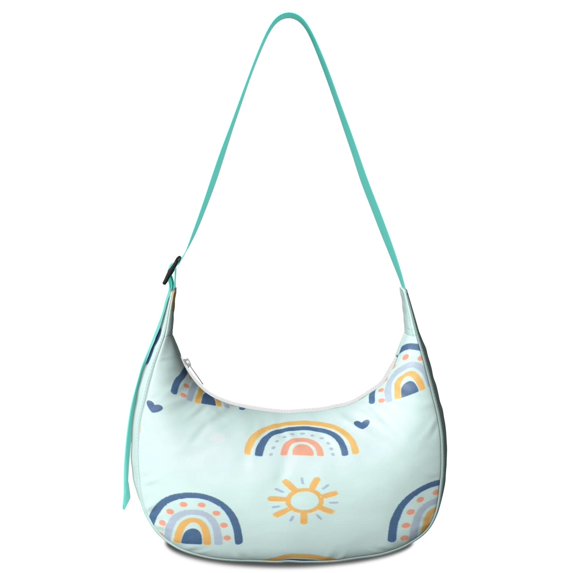 Rainbow Cartoon Crescent Crossbody Bag for Casual Outing Enthusiasts Casual Hobo Dumpling Bag for Outdoor Activity