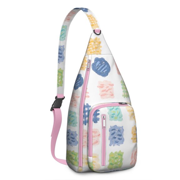 Rainbow Cartoon Sling Bag Lightweight Hiking Sling Pack for Cycling Mountain Climbing
