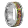thumbnail image 1 of Rainbow Celtic Knot Stainless Steel Spinner Ring - Wedding Band, 1 of 3