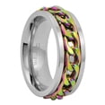 thumbnail image 1 of Rainbow Chain Fidget Spinner Stainless Steel Ring, 1 of 8