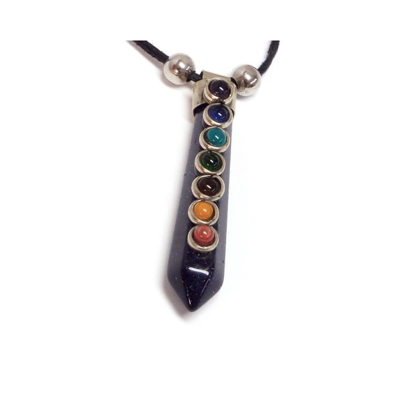 Rainbow Chakra Seed Beaded Hexagonal Healing Gemstone Crystal Point Pendant Adjustable Necklace - Womens Fashion Handmade Jewelry Boho Accessories