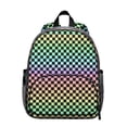 thumbnail image 1 of Rainbow Checkerboard Backpack Backpack for School,Cute School Bag,Schoolbag with Adjustable Shoulder Straps & Padded Back,13.8"x11.4"x6", 1 of 6
