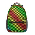 thumbnail image 1 of Rainbow Checkerboard Backpack for School,Cute School Bag,Schoolbag with Adjustable Shoulder Straps & Padded Back,15.3"x11"x6.7", 1 of 6