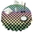 thumbnail image 1 of Rainbow Checkerboard Grid Round Table Cloth,Wrinkle Free Table Cover with Polyester,Waterproof Reusable Round Table Cloths for Easter Birthday Picnic Wedding (Round,60x60inch), 1 of 6