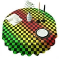 thumbnail image 1 of Rainbow Checkerboard Lattice Round Table Cloth,Wrinkle Free Table Cover with Polyester,Waterproof Reusable Tableclothes for Weeding Birthday Tea Party Decorations (Round,60x60inch), 1 of 6